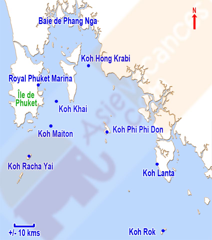Carte île de Phuket